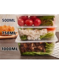 Plastic Takeaway Food container box & Lids 500ml 750ml 1000ml