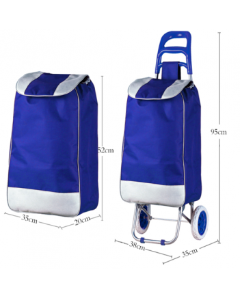 Shopping Trolley Luggage 2 Wheels Folding Basket Oxford Fabrics Bag