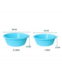 3xRound Plastic Wash Basin Double Thick Wash Bowl Random Color (2 size)