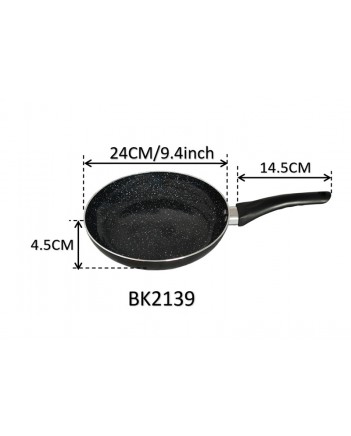 4 SIZE Ultra Durable Non-Stick Aluminum Fly Pan With Long Handle