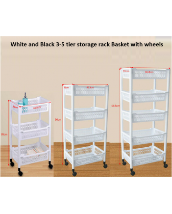 Plastic kitchen storage tier rack storage rack fruit vegetable basket 3-5 tier