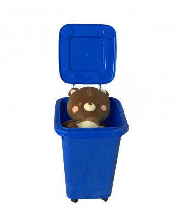 32L Wheels Mini Storage Bin Rubbish bin Trash Trolley Lid Dustbin Can