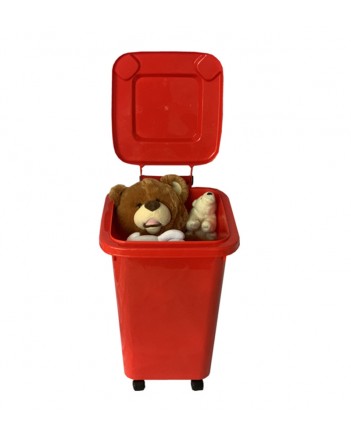 32L Wheels Mini Storage Bin Rubbish bin Trash Trolley Lid Dustbin Can