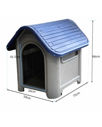 Portable Dog Kennel Pet Weatherproof Plastic House Outdoor Indoor Natural ventil