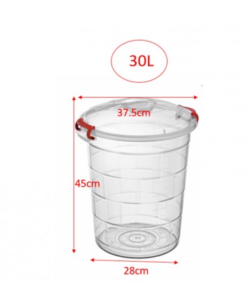 Transparency Plastic Bin Toy Food Storage/Measuring Line/ handle /Clip Lock Lids